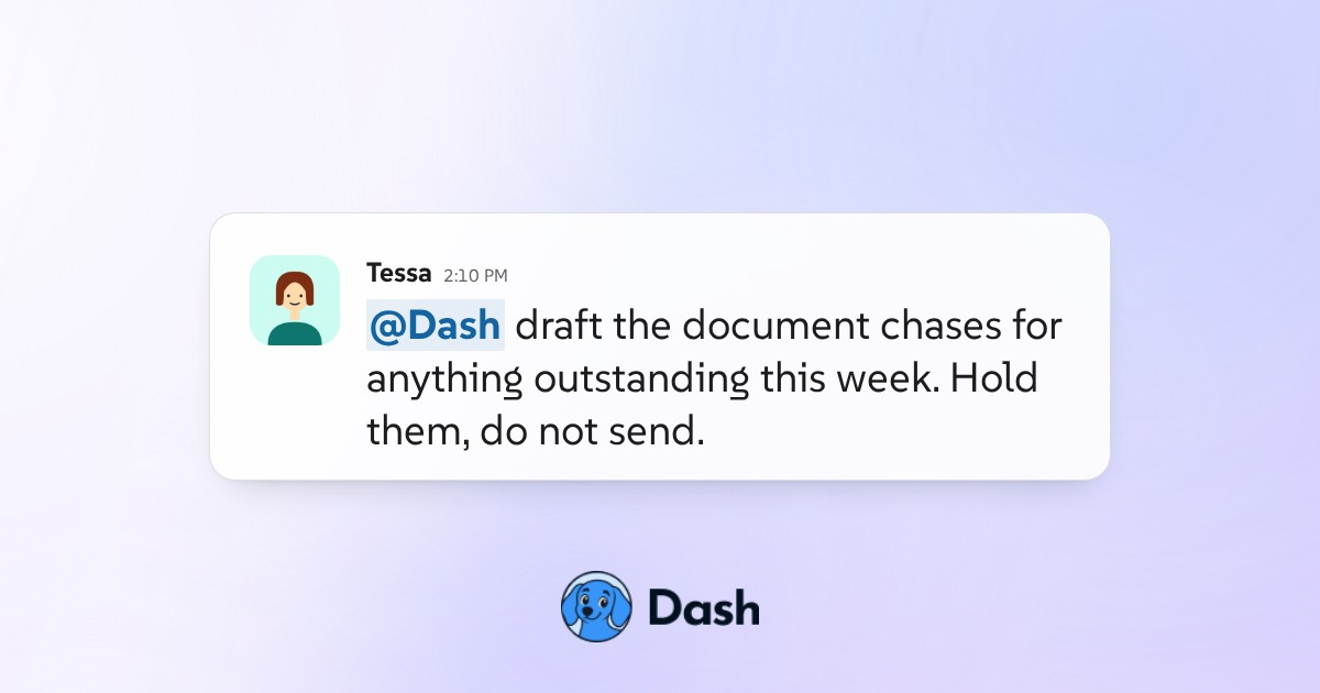 Conversation preview for Draft client document chases for approval