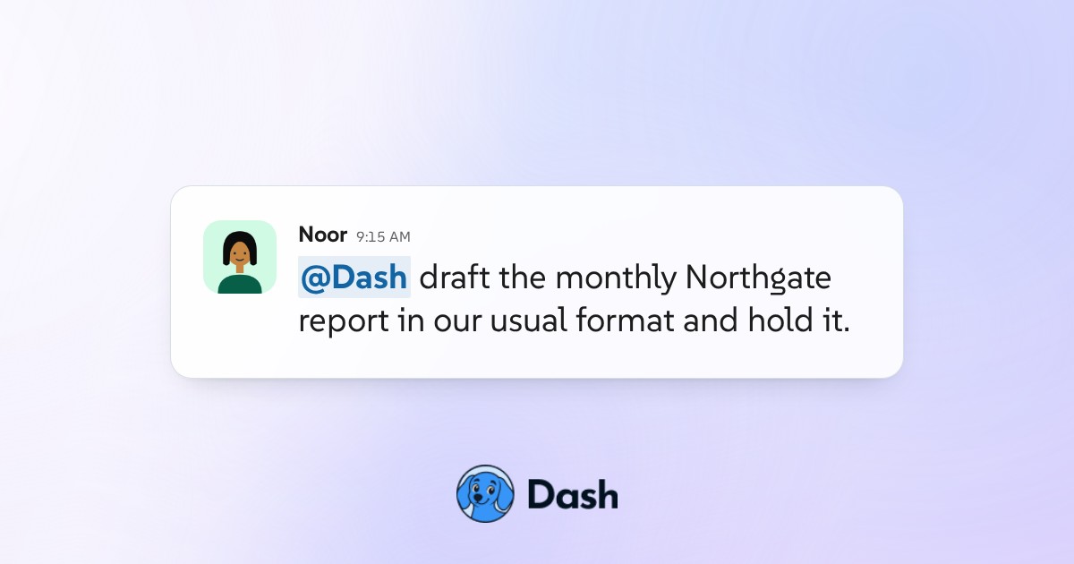 Conversation preview for Draft the monthly client report for approval