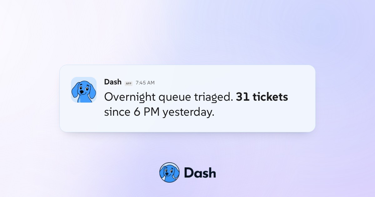 Conversation preview for Triage the overnight support queue in Slack